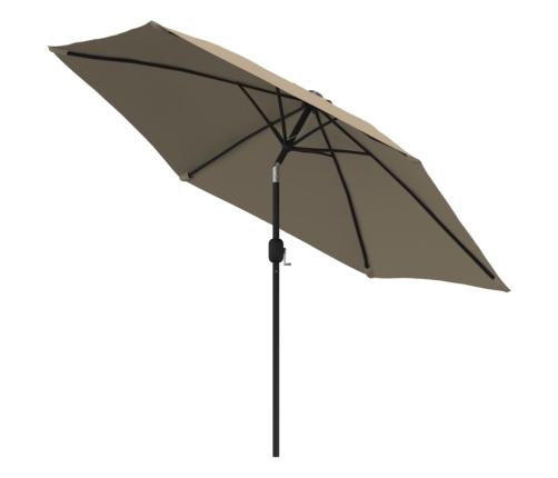 Sombrilla de jardín con palo de metal taupe 300 cm