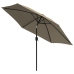 Sombrilla de jardín con palo de metal taupe 300 cm