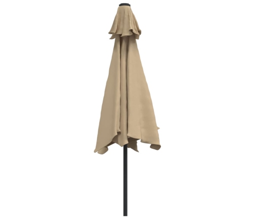 Sombrilla de jardín con palo de metal taupe 300 cm