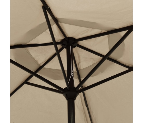 Sombrilla de jardín con palo de metal taupe 300 cm