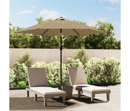 Sombrilla de jardín con palo de metal taupe 300 cm