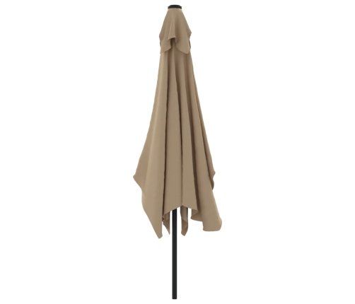 Sombrilla de jardín con palo de metal taupe 300x200 cm