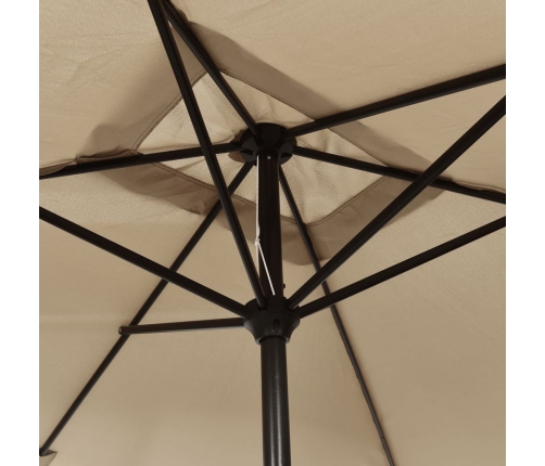 Sombrilla de jardín con palo de metal taupe 300x200 cm