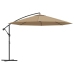 Sombrilla voladiza con poste de aluminio gris taupe 350 cm