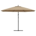 Sombrilla voladiza con poste de aluminio gris taupe 350 cm