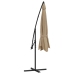 Sombrilla voladiza con poste de aluminio gris taupe 350 cm