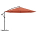 Sombrilla voladiza con poste de aluminio terracota 350 cm