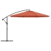 Sombrilla voladiza con poste de aluminio terracota 350 cm