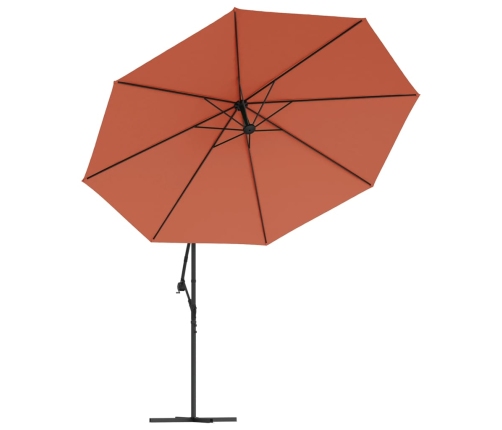 Sombrilla voladiza con poste de aluminio terracota 350 cm