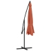 Sombrilla voladiza con poste de aluminio terracota 350 cm