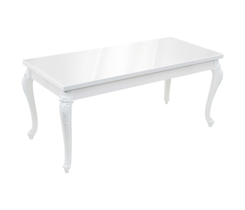 Mesa de comedor blanco brillante 179x89x81 cm