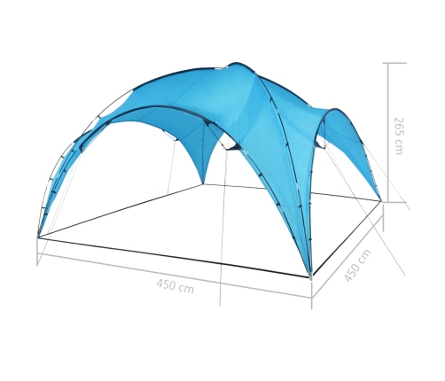 Carpa de fiesta arco azul claro 450x450x265 cm