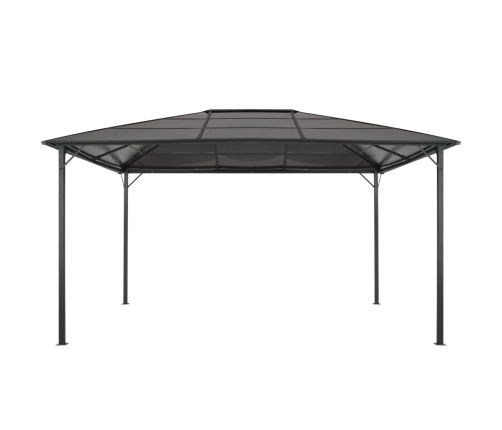 Cenador con tejado aluminio 4x3x2,6 m negro