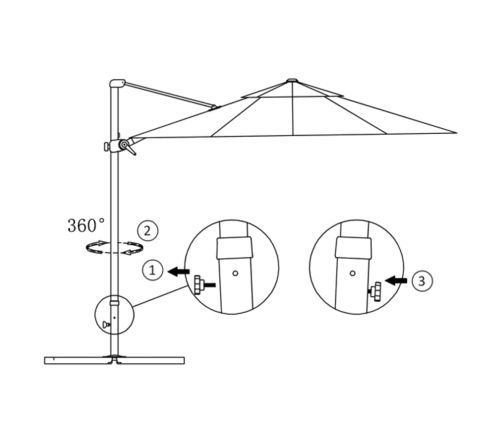 Sombrilla jardín voladiza palo de aluminio antracita 250x250 cm