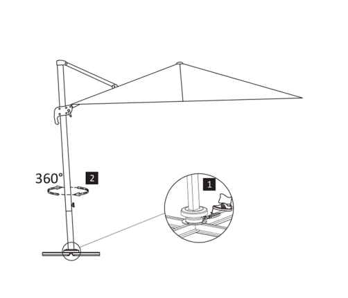 Sombrilla jardín voladiza con palo de aluminio arena 300x300 cm