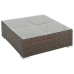 Set muebles de jardín 7 piezas y cojines ratán sintético marrón