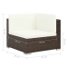 Set muebles de jardín 7 piezas y cojines ratán sintético marrón