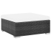 Set muebles de jardín 6 piezas y cojines ratán sintético negro