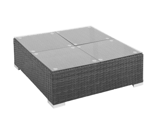 Set muebles de jardín 6 piezas y cojines ratán sintético negro