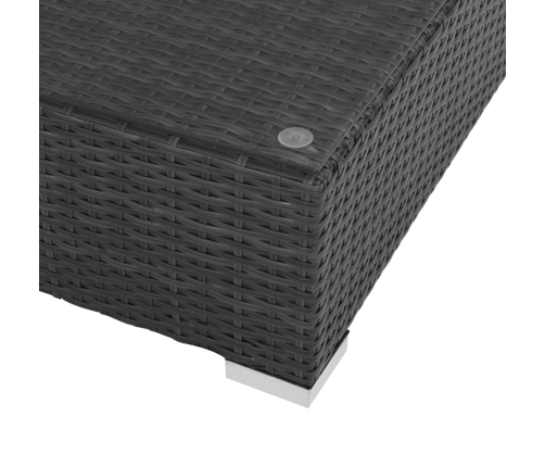 Set muebles de jardín 6 piezas y cojines ratán sintético negro