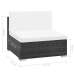 Set muebles de jardín 6 piezas y cojines ratán sintético negro