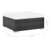 Set muebles de jardín 6 piezas y cojines ratán sintético negro