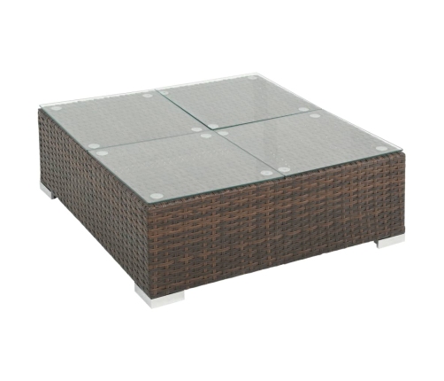 Set muebles de jardín 6 piezas y cojines ratán sintético marrón