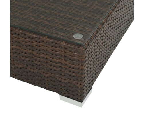 Set muebles de jardín 6 piezas y cojines ratán sintético marrón