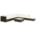 Set muebles de jardín 8 piezas y cojines ratán sintético marrón