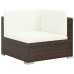 Set muebles de jardín 8 piezas y cojines ratán sintético marrón