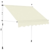 Toldo retráctil de operación manual 150 cm crema