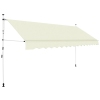 Toldo retráctil de operación manual 350 cm crema