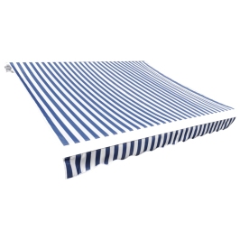 Toldo de lona azul y blanco 500x300 cm