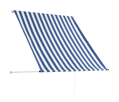 Toldo retráctil 150x150 cm azul y blanco