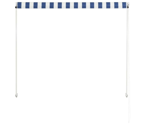 Toldo retráctil 150x150 cm azul y blanco