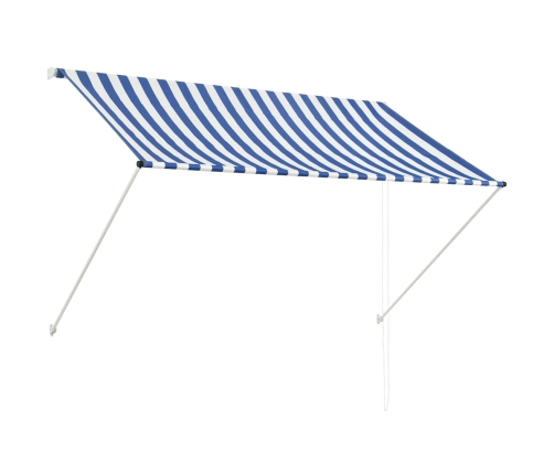 Toldo retráctil 200x150 cm azul y blanco