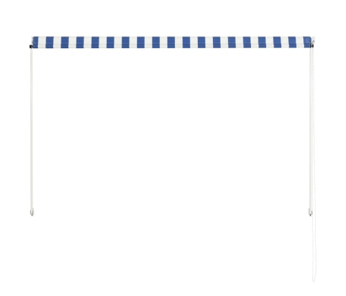 Toldo retráctil 200x150 cm azul y blanco