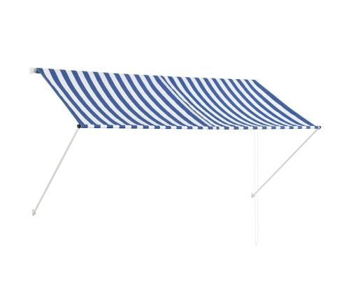 Toldo retráctil 250x150 cm azul y blanco