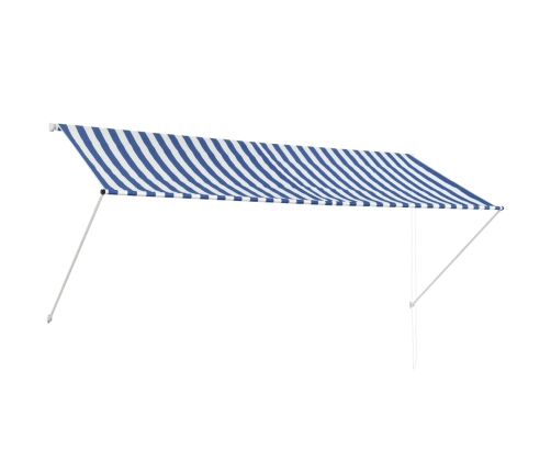 Toldo retráctil 300x150 cm azul y blanco