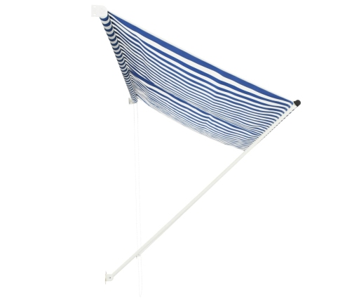 Toldo retráctil 300x150 cm azul y blanco