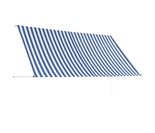 Toldo retráctil 300x150 cm azul y blanco