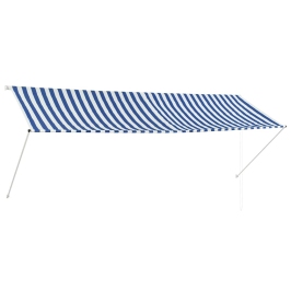 Toldo retráctil 350x150 cm azul y blanco