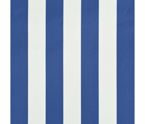 Toldo retráctil 400x150 cm azul y blanco