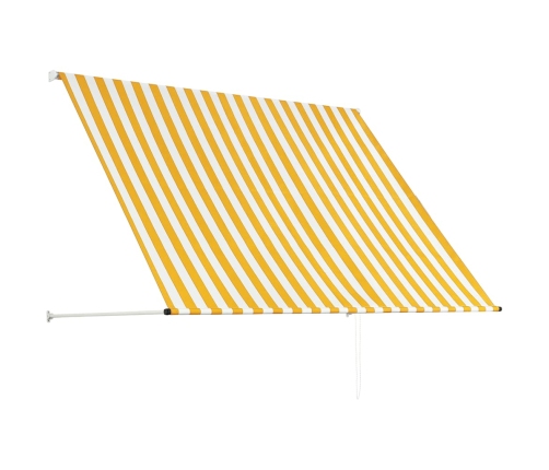 Toldo retráctil 200x150 cm amarillo y blanco