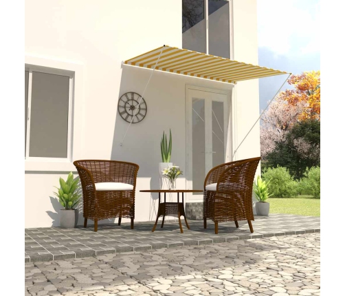 Toldo retráctil 200x150 cm amarillo y blanco