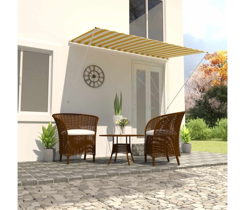 Toldo retráctil 250x150 cm amarillo y blanco