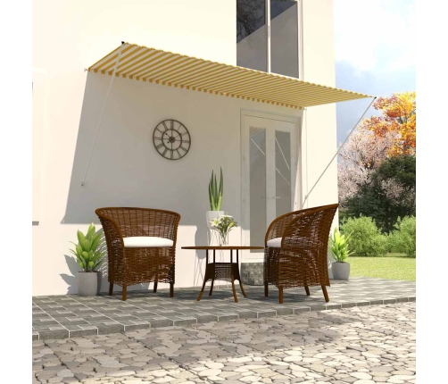 Toldo retráctil 300x150 cm amarillo y blanco