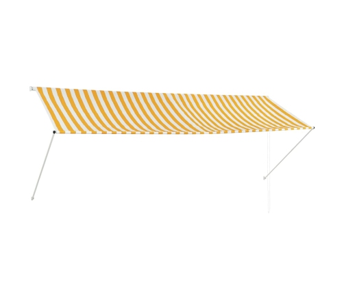 Toldo retráctil 350x150 cm amarillo y blanco