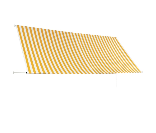 Toldo retráctil 350x150 cm amarillo y blanco