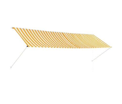 Toldo retráctil 400x150 cm amarillo y blanco